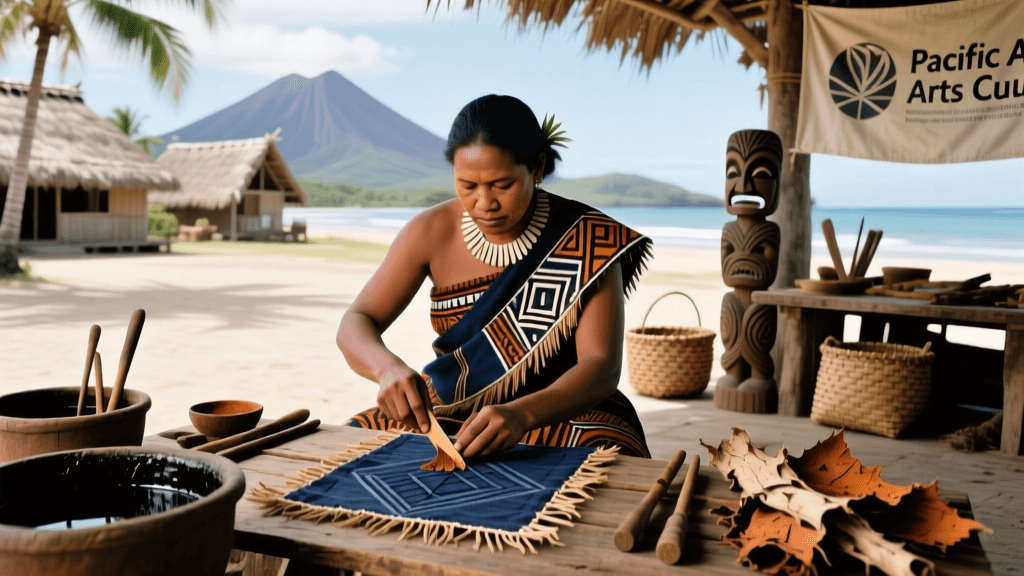 Vanuatuan Tapa Dyeing With Mangrove Bark And Ritual Application