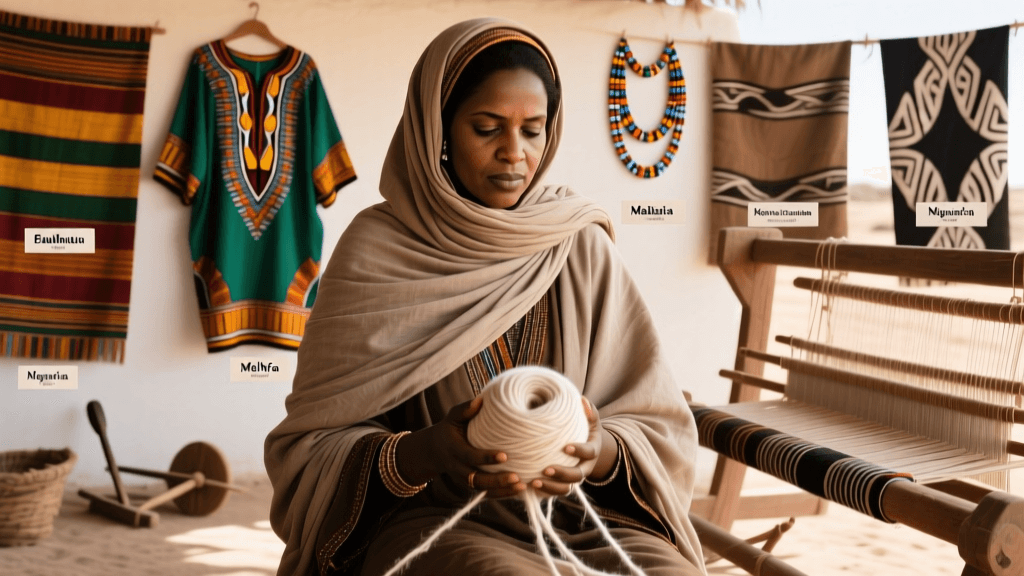 Mauritanian Melhfa Draping Styles And Hand Spun Wool Preparation
