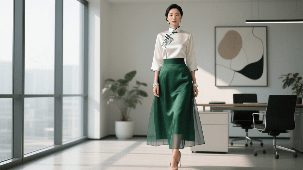 Modern Cheongsam Tops & Hanbok Skirts: 2026 Office Style