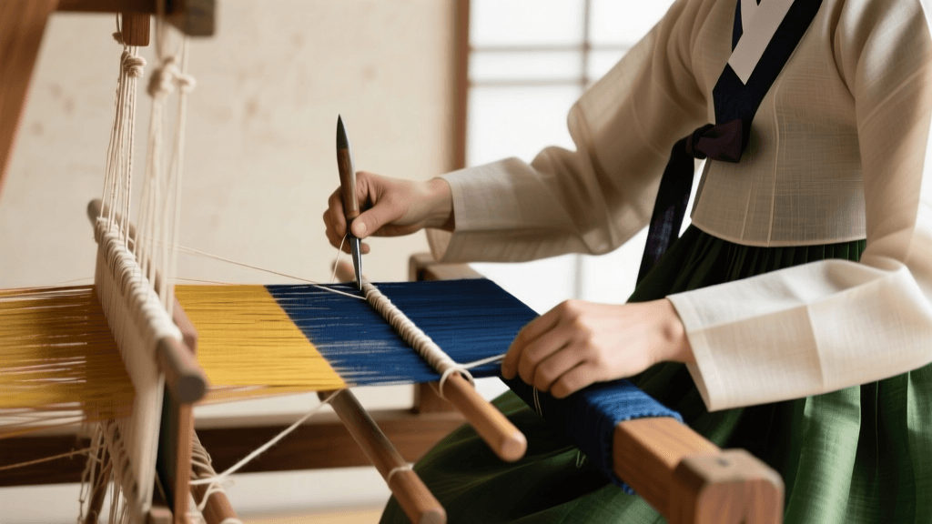 Korean Hanbok Ramie Weaving And Natural Dye Methods