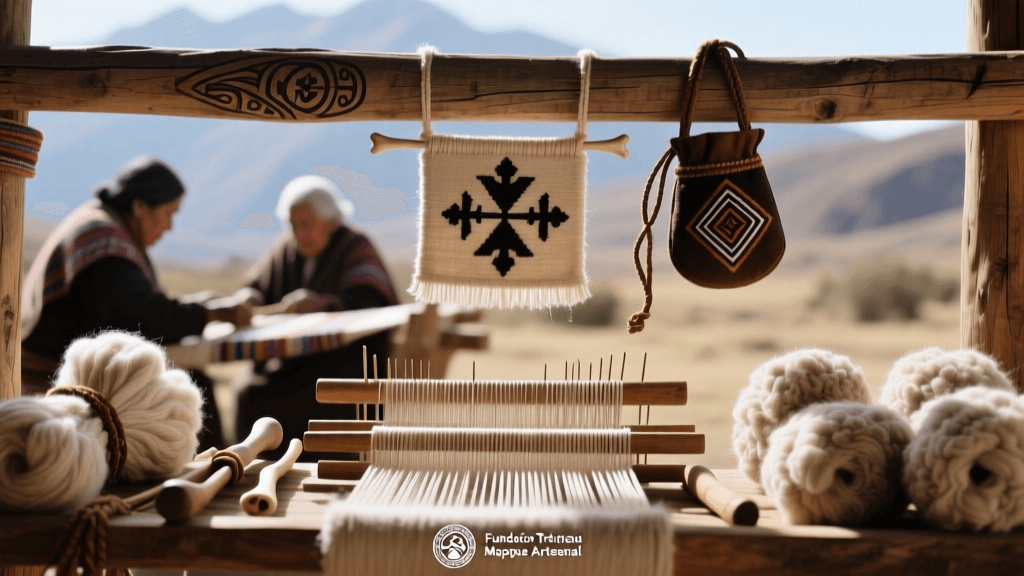 Mapuche Trarikan Weaving Tools And Wool Preparation Chile