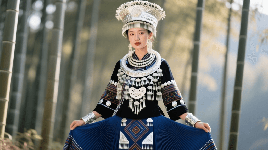 Miao Folk Dress: Guizhou Silver Jewelry & Pleated Skirts