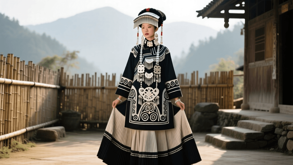 Miao Traditional Dress: Guizhou Silver And Pleated Skirts
