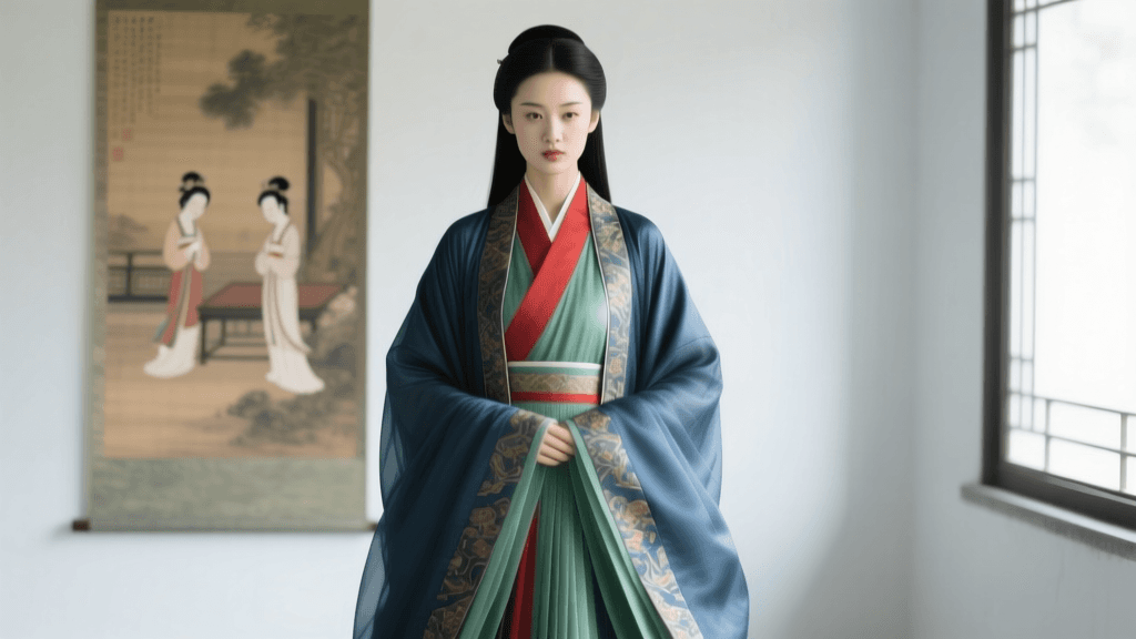 Decoding Hanfu and Textile Symbolism in Chinese Scroll Art