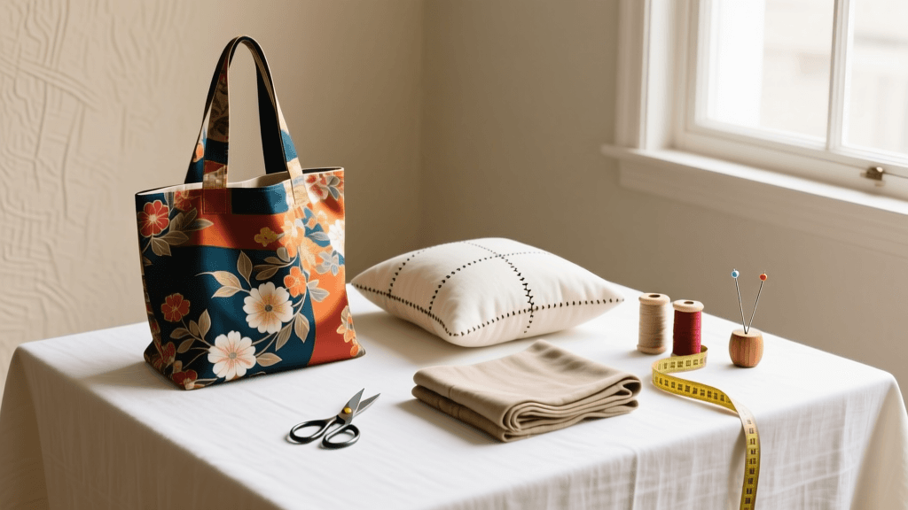 DIY Kimono Upcycling: Crafting Tote Bags and Cushions
