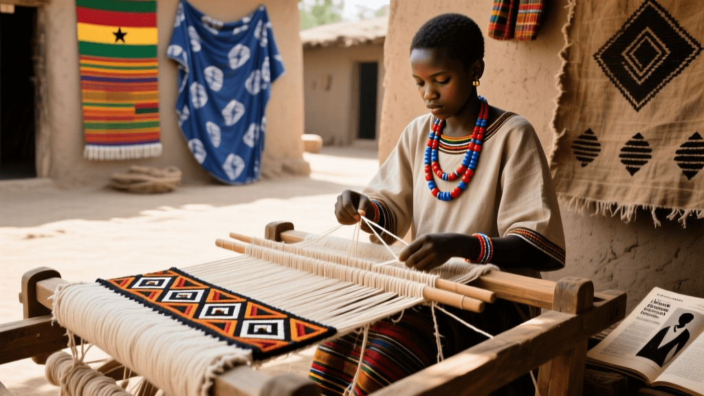 Ethiopian Netela Hand Spun Cotton Weaving And Border Embroidery