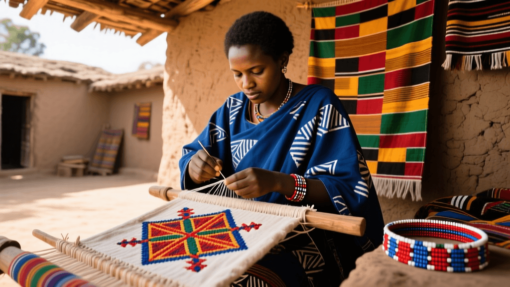 Ethiopian Netela Linen Weaving And Cross Stitch Embroidery Guide