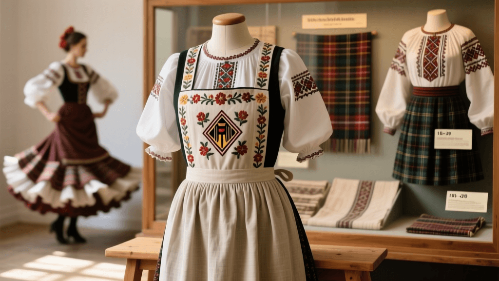 German Dirndl Apron Embroidery Symbolism And Village Identity