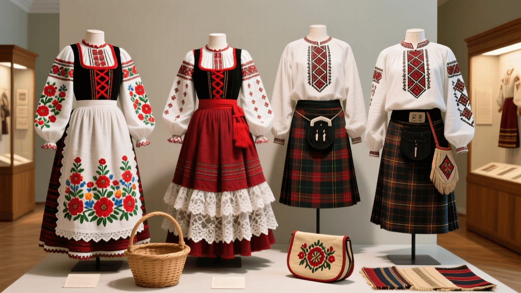 Hungarian Matyo Embroidery Floral Motifs And Red Thread Counting