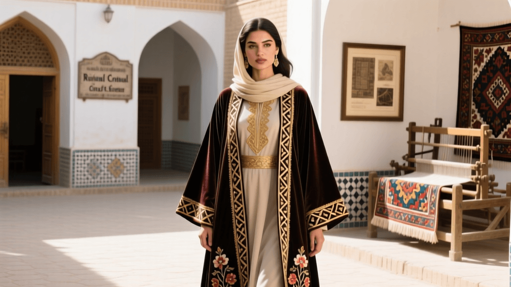 Iraqi Mahram Velvet Weaving And Figured Pile Cutting Technique