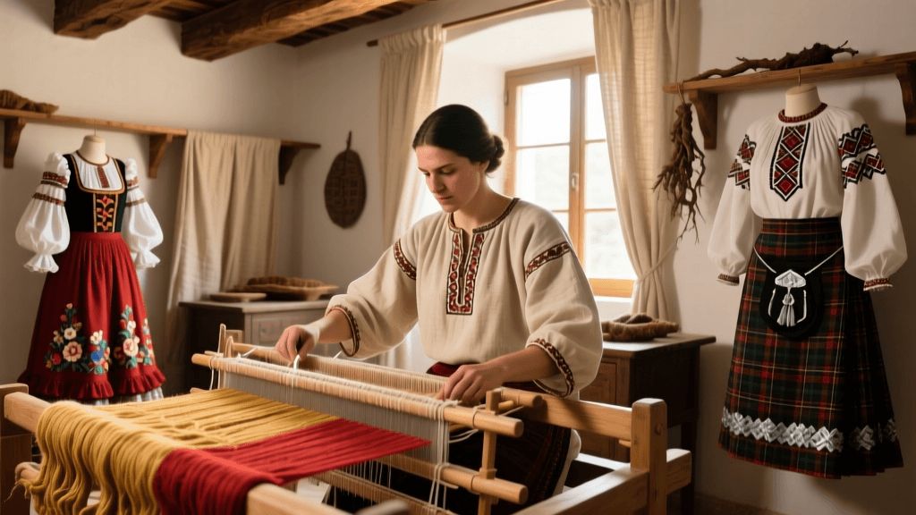 Italian Puglia Tunic Weaving And Wool Dyeing With Weld And Madder