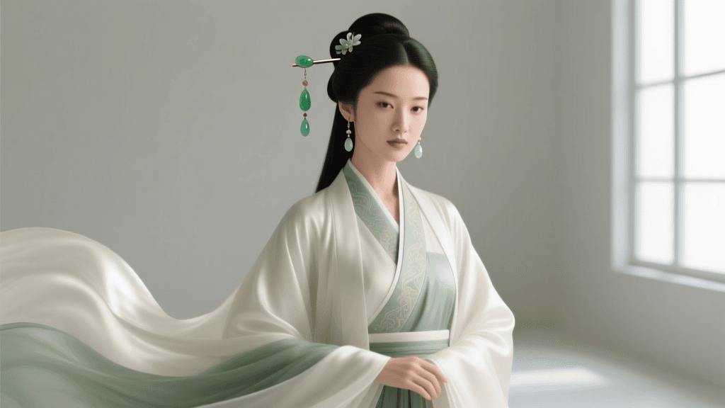 Styling Complete Hanfu Ensembles With Jade Hair Ornaments