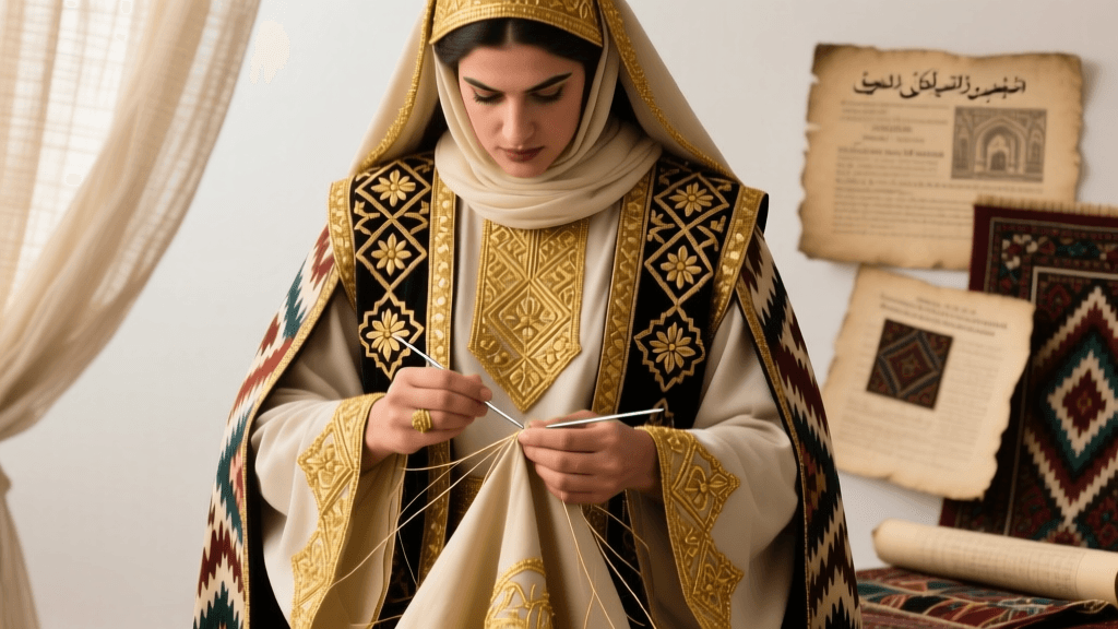 Lebanese Tannoura Embroidery Gold Thread Couching And Padding Methods