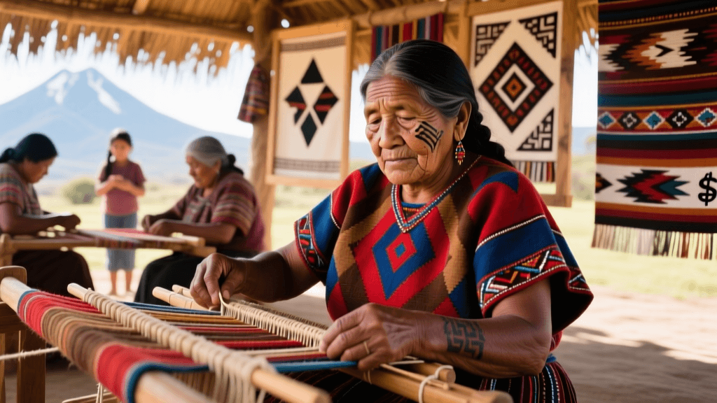 Mapuche Trarikan Weaving Patterns And Wool Carding Traditions