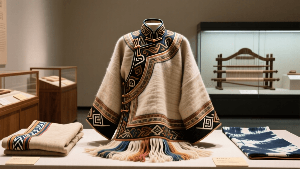Mongolian Deel Wool Weaving And Embroidery Methods