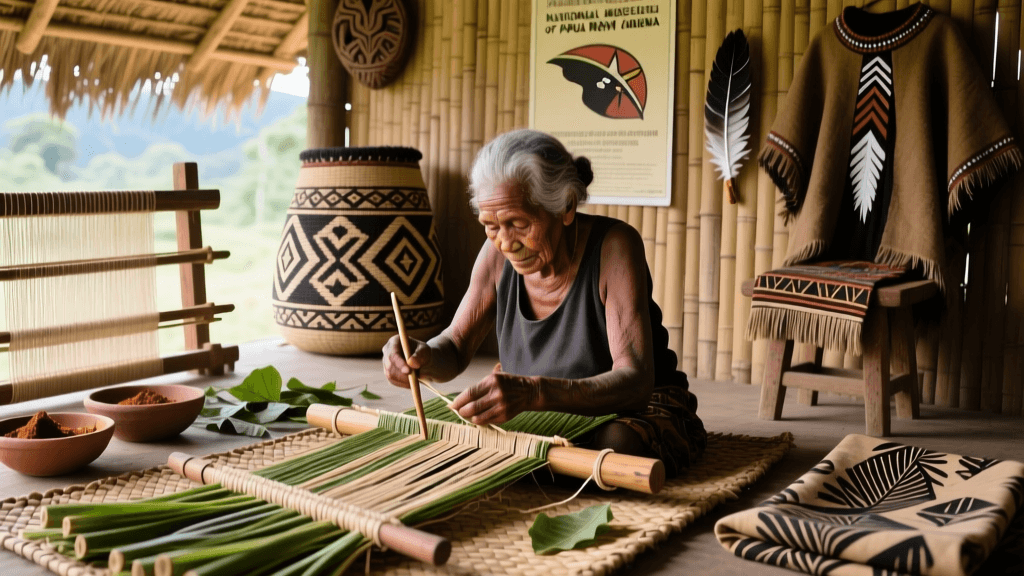 Papua New Guinea Bilum Weaving Fiber Preparation And Pattern Coding