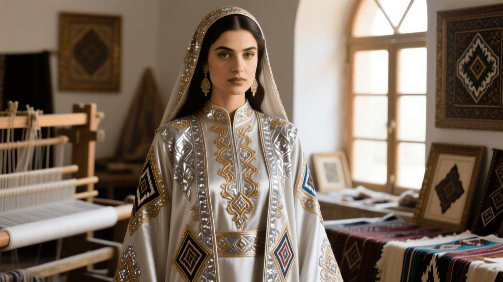 Persian Zerdoozi Metal Thread Embroidery On Silk Iran