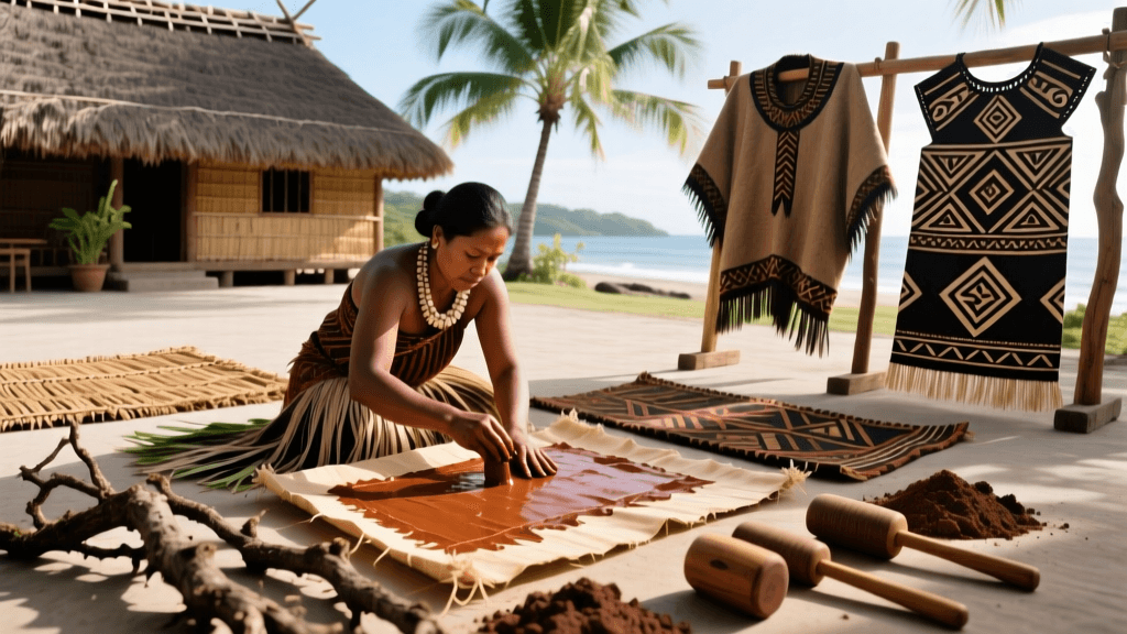 Samoan Siapo Dyeing With Mangrove And Clay Pigments Samoa