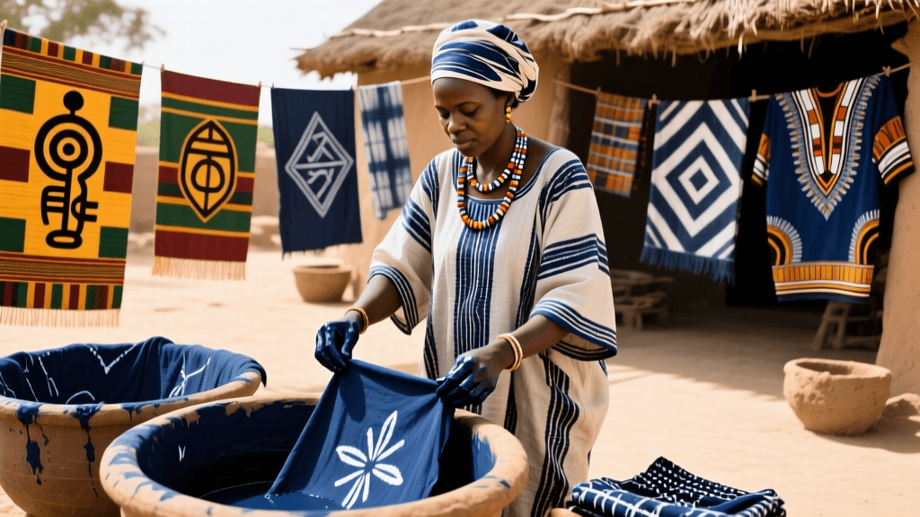Senegalese Boubou Dyeing With Indigo Vats And Resist Techniques