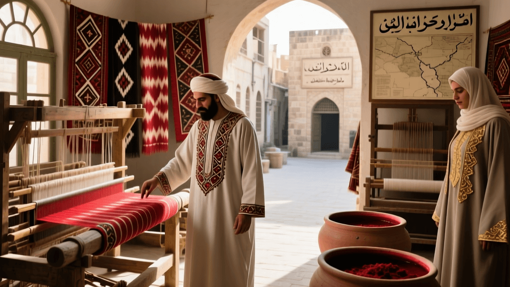 Syrian Aleppo Silk Weaving And Madder Root Dyeing Processes