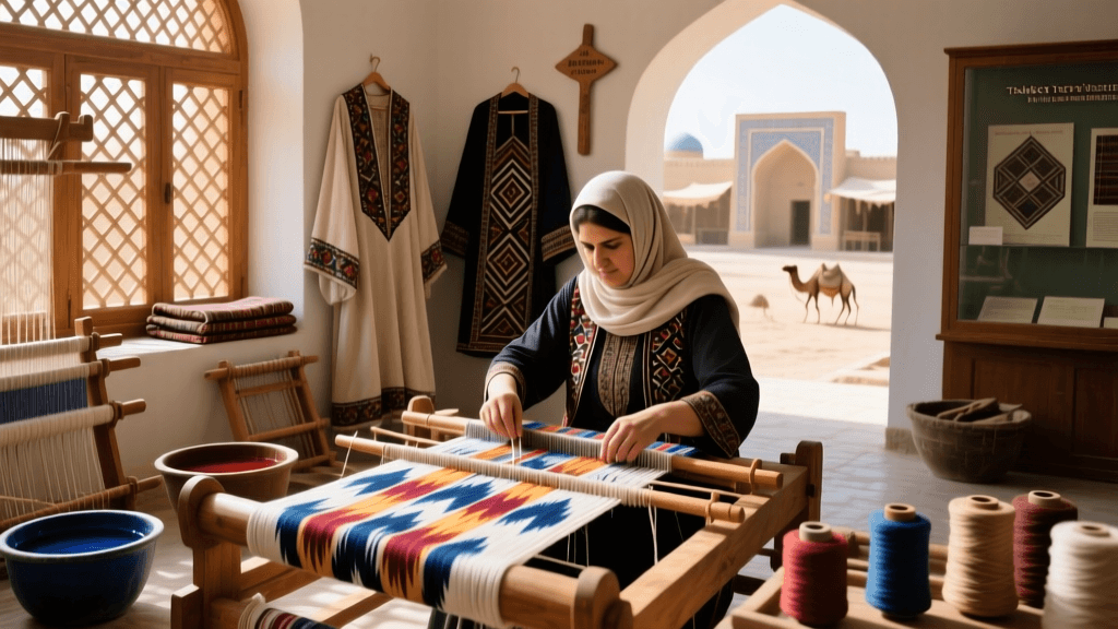 Uzbek Ikat Dyeing Process And Silk Warp Preparation