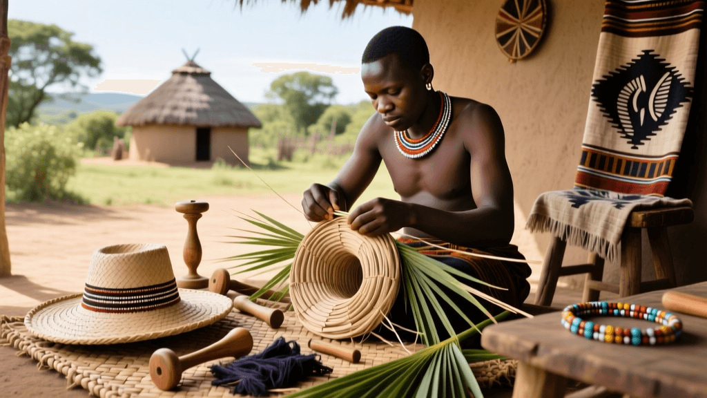 Zulu Isicholo Hat Weaving Palm Fiber Prep And Coiling Technique