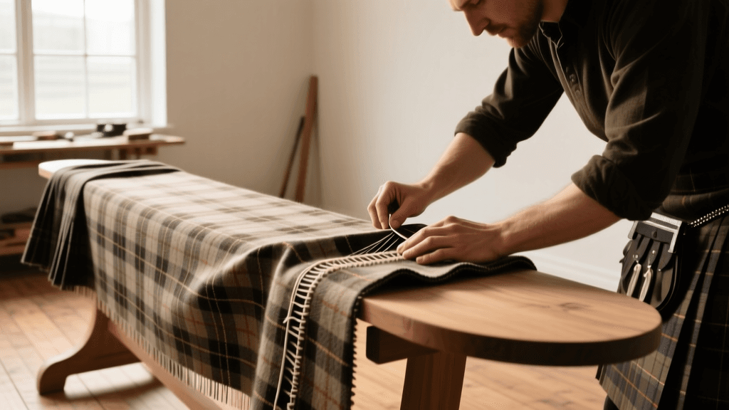 Master 8-Yard Scottish Kilt Pleating & Sett Alignment in 2026