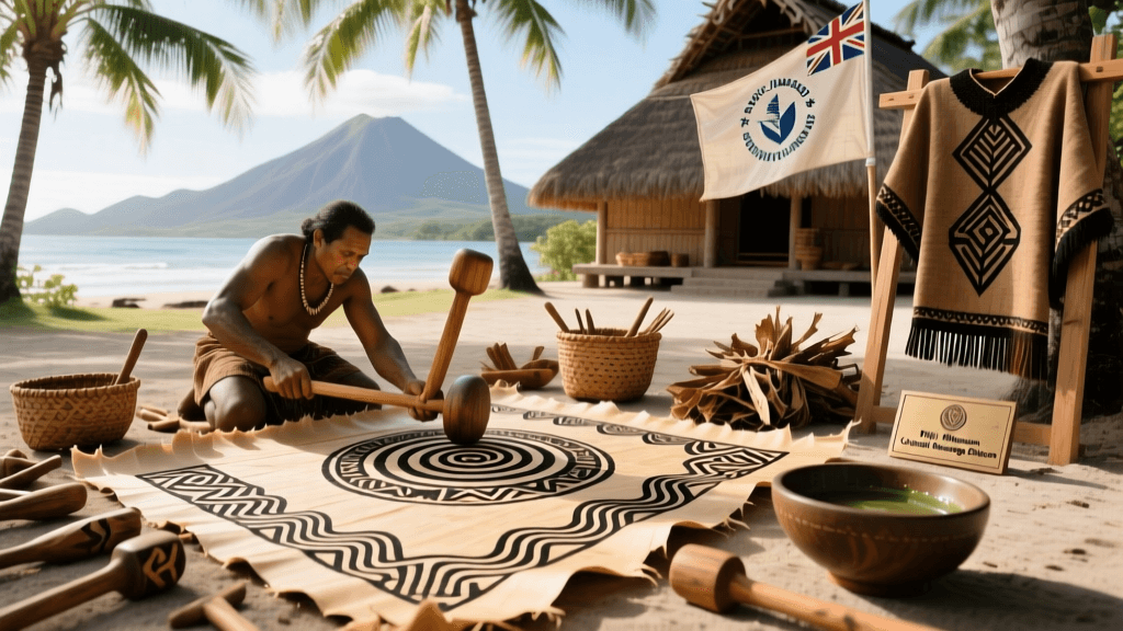Fijian Masi Barkcloth Beating Techniques And Symbolic Patterning