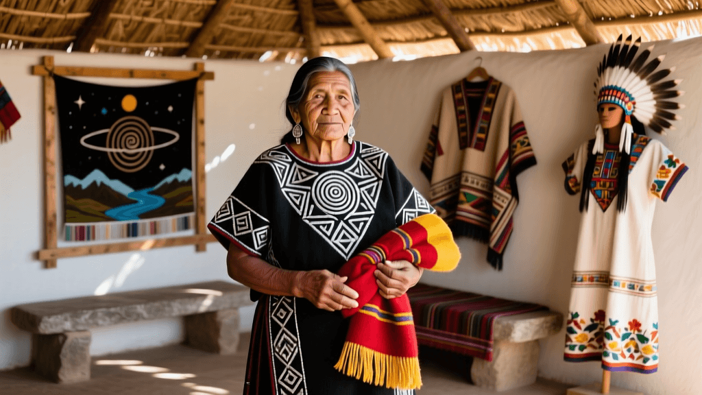 Mapuche Trarilonko Silverwork And Textile Embroidery Symbiosis
