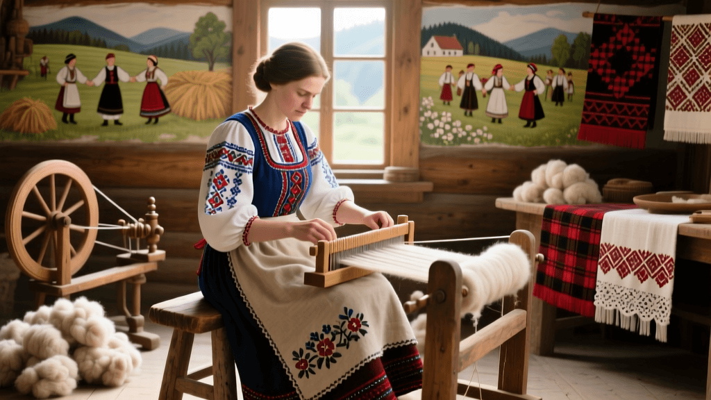 Czech Kroj Wool Carding And Hand Spinning Methods