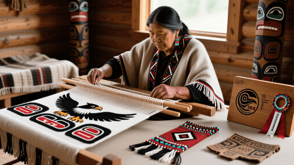 Haida Wool Chilkat Weaving Tension Control And Crest Design Rules