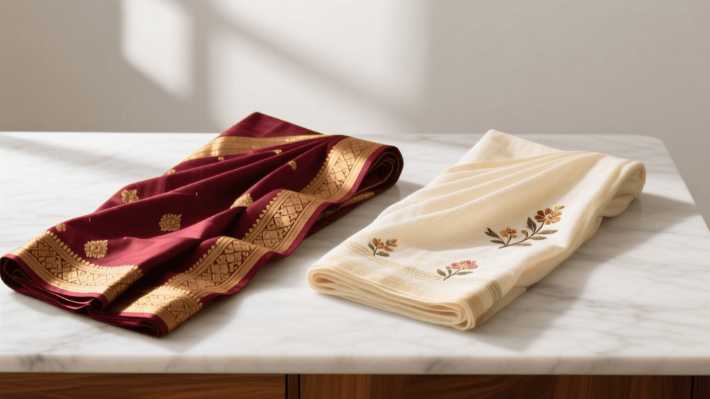 Kanjeevaram vs Mulmul Saris: 2026 Ceremonial & Everyday Guide