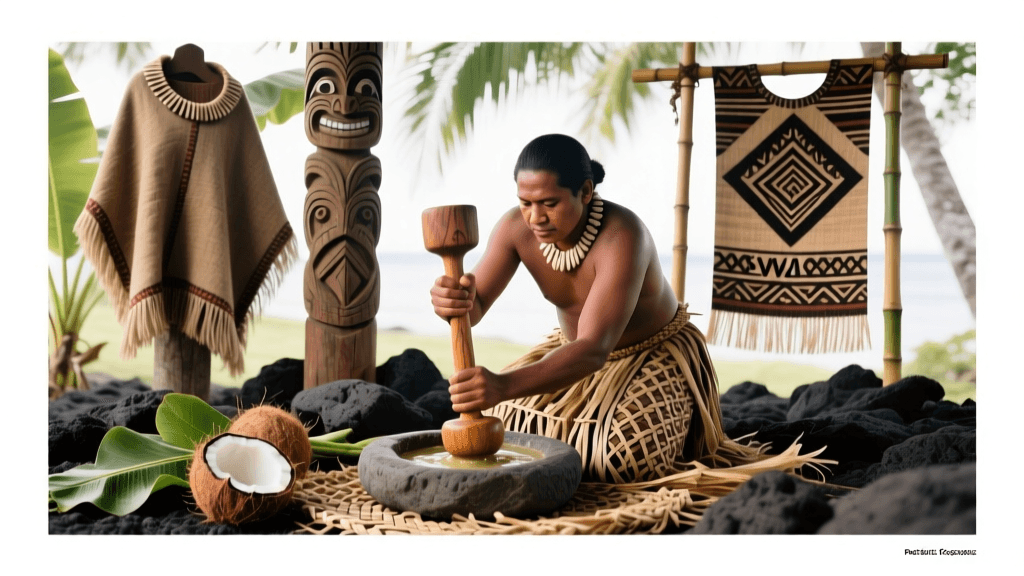 Tongan Ngatu Fermentation Process And Beater Stone Carving Styles