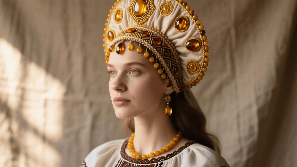 Slavic Kokoshnik Headwear & Baltic Amber Jewelry 2026