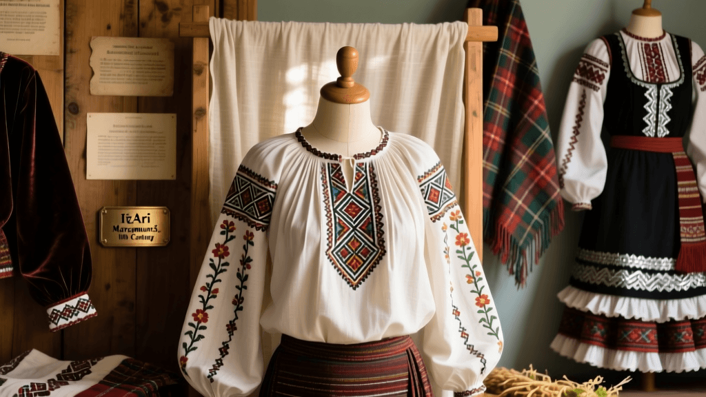 Romanian IțAri Pleated Blouse Embroidery Motifs And Village Origins