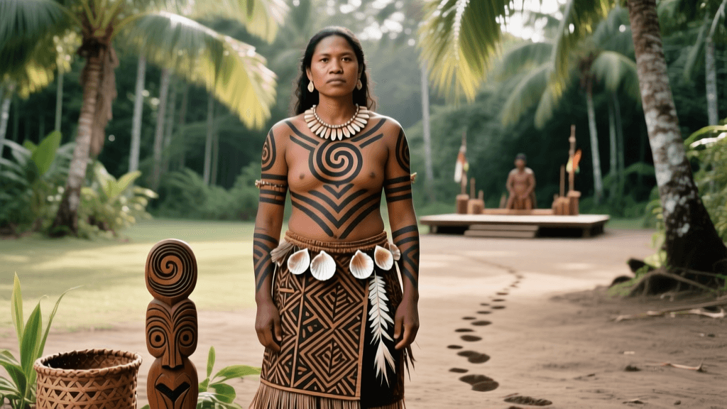 Vanuatuan Barkcloth Body Painting And Ritual Use Context