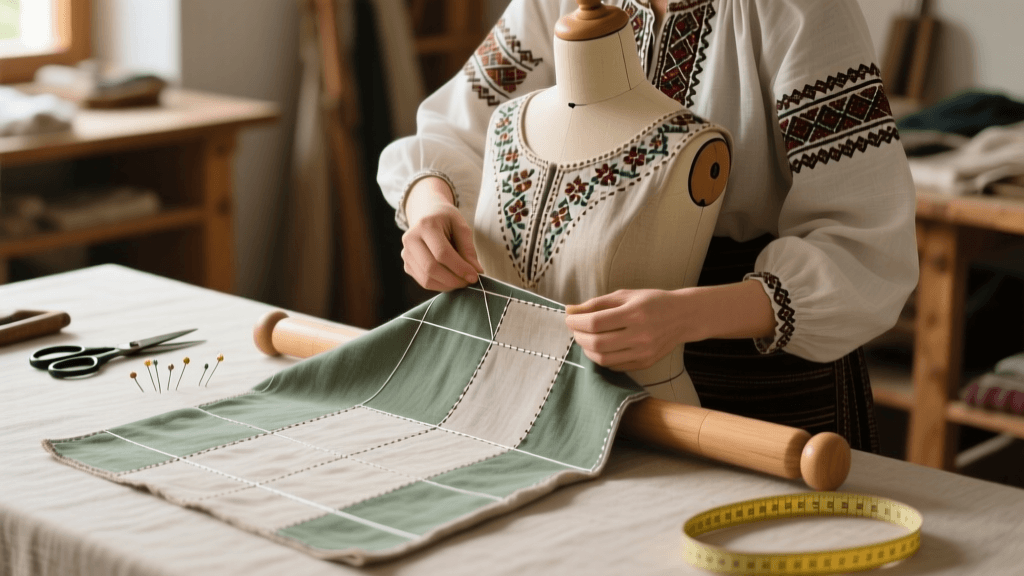 Romanian Ie Altita Smocking & Zero-Waste Pattern Drafting 2026